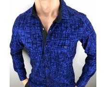 рубашка мужская Надийка, модель R01-2 blue демисезон