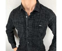 рубашка мужская Надийка, модель R01-5 black демисезон