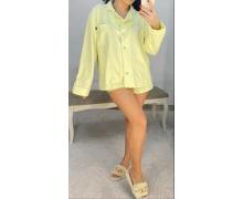 пижама женская VJ, модель 002 yellow демисезон