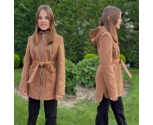 пальто детский Karolina, модель K034 brown демисезон