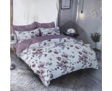 постельное белье женский East, модель 334 white-purple (215*220) демисезон