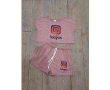костюм детский Childreams, модель Топ шорты Instagram пудра лето