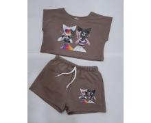 костюм детский Childreams, модель Топ шорты кошки корич лето