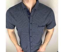 Рубашка мужская Надийка, модель NR2705-3 т.син принт клетка син вст лето