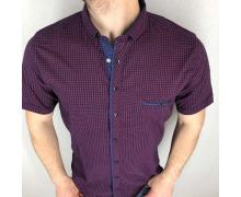 Рубашка мужская Надийка, модель NR2705-3 т.син принт клетка син вст лето