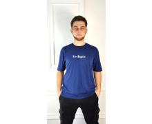 футболка мужская Global, модель 865 blue лето