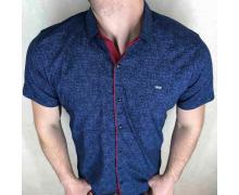 рубашка мужская Надийка, модель RN2705-5 т.синий бордо вставка лето