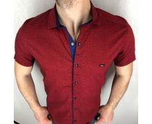 рубашка мужская Надийка, модель RN2705-6 т.красный т.син вставка лето