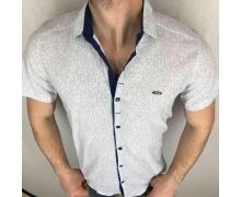 рубашка мужская Надийка, модель RN2705-7 бел т.син вставка лето