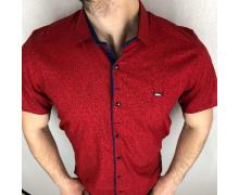 рубашка мужская Надийка, модель RN2705-8 красн т.син вставка лето