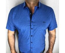 рубашка мужская Надийка, модель RB2605-13 ярк синий черн-син вставка лето