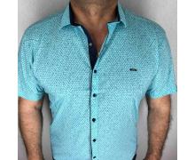 рубашка мужская Надийка, модель RB2605-20 мятн-голуб черн вставка лето