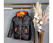 Куртка детская Delfinka, модель 9713 black-orange демисезон