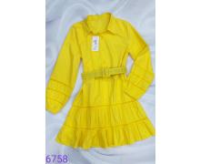 Платье женский JM, модель 6758 yellow демисезон