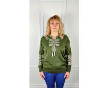 свитер женский Global, модель 1111 green демисезон