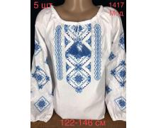 Вышиванка детская Надийка, модель 1417 white-l.blue демисезон