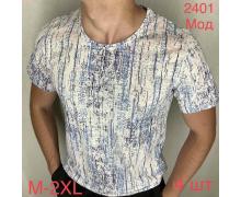 Футболка мужская Надийка, модель 2401 white-l.blue (48-56) лето