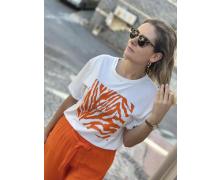 Футболка женская Karon, модель 7759 white-orange лето