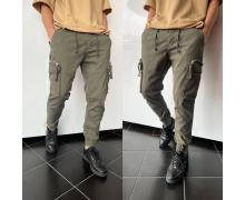 джоггеры мужские Three Black, модель 1057 khaki демисезон