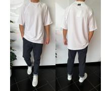 футболка мужская Three Black, модель 1187 white лето