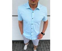 Рубашка мужская Nik, модель 34009 l.blue лето