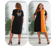 Платье женский BAT, модель 910 black-orange лето