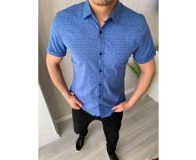 Рубашка мужская Nik, модель 34085 blue лето