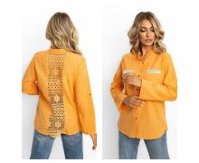 Рубашка женская Global, модель 4682 orange демисезон
