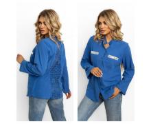 рубашка женская Global, модель 4685 blue демисезон