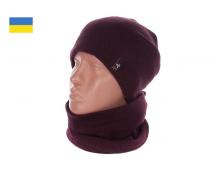 шапка женская Off-white, модель Набор бордовый зима