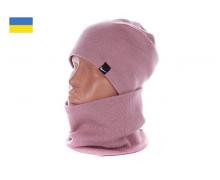 шапка женская Off-white, модель Набор розовый зима