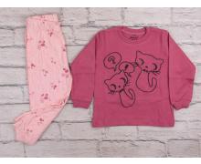 пижама детская OL, модель P007 merakli kedi pink демисезон