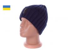 шапка мужская Off-white, модель Поло подворот синий зима