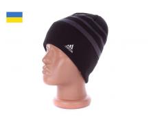 шапка мужская Off-white, модель Полоска черный-серый зима