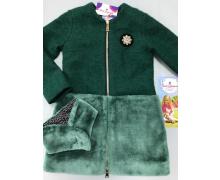 пальто детский Ассоль, модель A40 green демисезон
