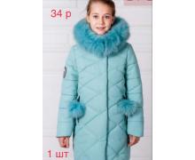 пальто детский Надийка, модель Бомбоны св.бирюзовый зима