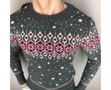 свитер подросток Надийка, модель Юниор-Орнамент Цвет сер зима