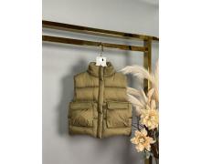 Жилетка детская Delfinka, модель 8131 beige демисезон