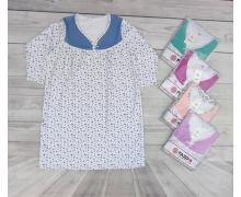 Ночнушка женская Samo, модель 7150 white-blue зима