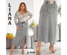 Юбка женская Liana Denim, модель 3001 grey лето